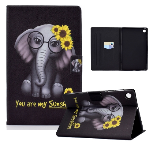 

For Huawei MediaPad T10 / T10s / Honor Pad 6 Electric Pressed TPU Colored Drawing Horizontal Flip Leather Case with Holder & Pen Slot(Chrysanthemum Elephant)
