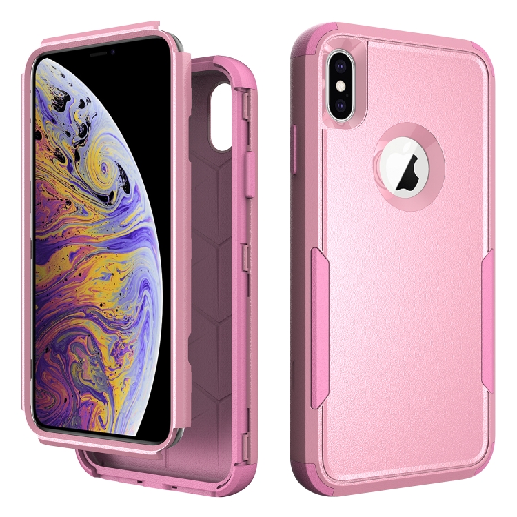 

For iPhone X / XS TPU + PC Shockproof Protective Case(Pink)