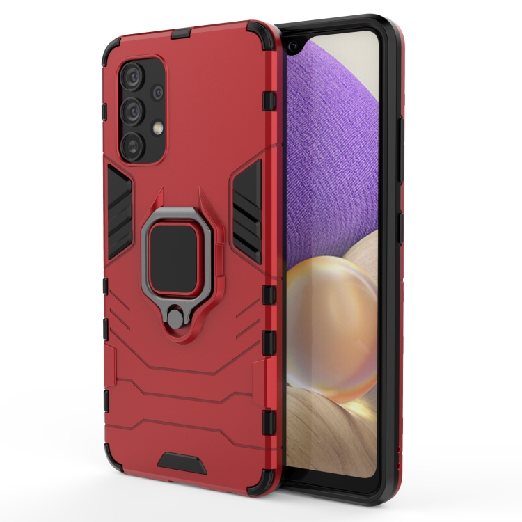

For Samsung Galaxy A32 4G PC + TPU Shockproof Protective Case with Magnetic Ring Holder(Red)
