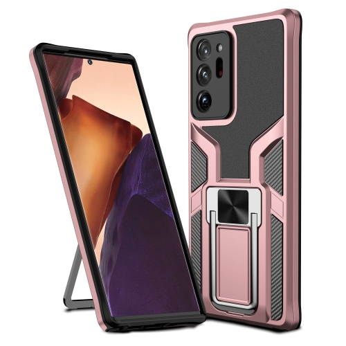 

For Samsung Galaxy Note20 Ultra Armor 2 in 1 PC + TPU Magnetic Shockproof Case with Foldable Holder(Rose Gold)