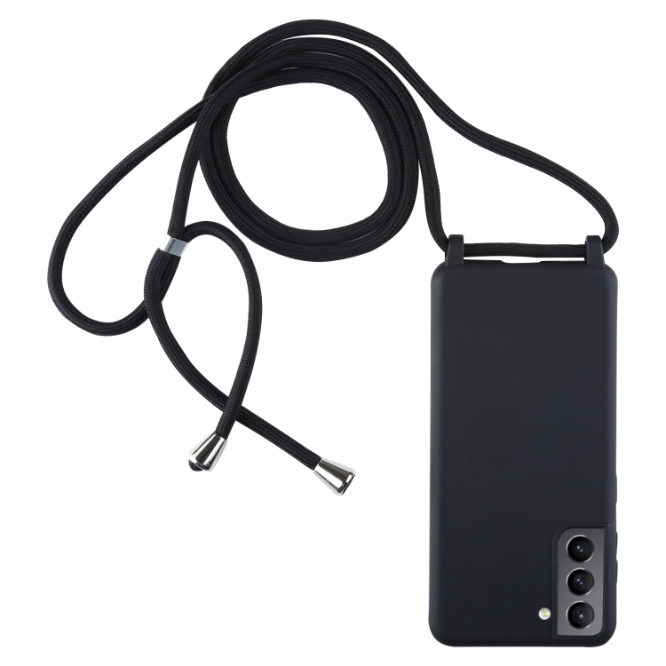 

For Samsung Galaxy S21+ 5G Candy Colors TPU Protective Case with Lanyard(Black)
