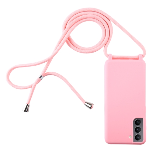 

For Samsung Galaxy S21 5G Candy Colors TPU Protective Case with Lanyard(Pink)
