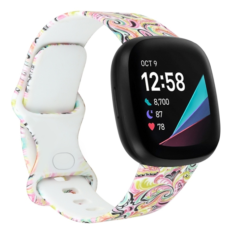 

For Fitbit Versa 3 Printing Watch Band, Size: S (L)