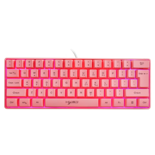 

HXSJ V700 61 Keys RGB Lighting Gaming Wired Keyboard (Pink)