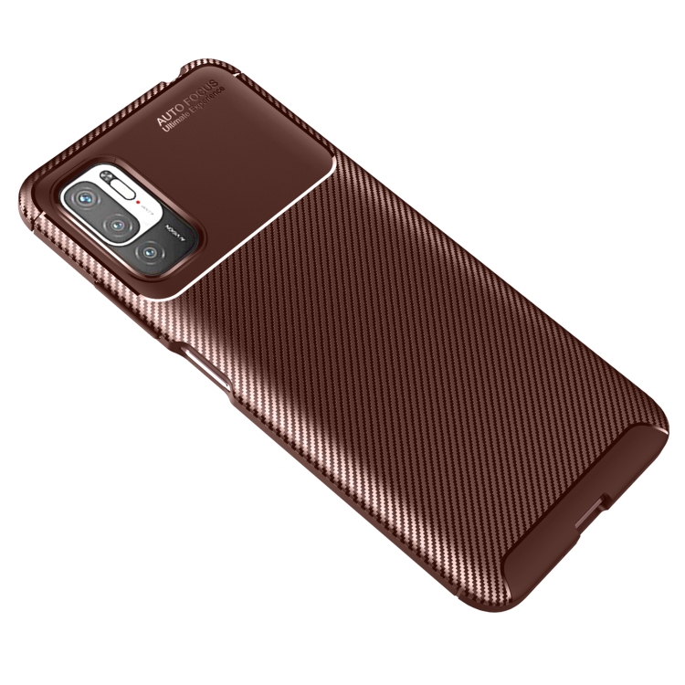 

For Xiaomi Redmi Note 10 5G Carbon Fiber Texture Shockproof TPU Case(Brown)