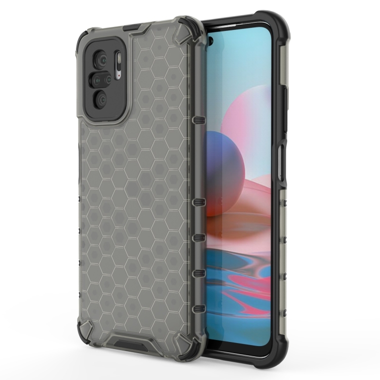 

For Xiaomi Redmi Note 10 4G Shockproof Honeycomb PC + TPU Case(Black)