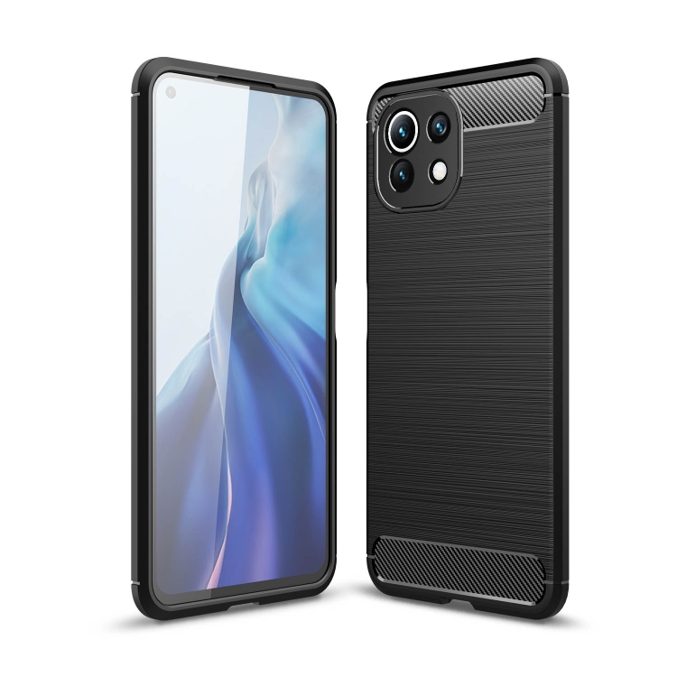 

For Xiaomi Mi 11 Lite Brushed Texture Carbon Fiber TPU Case(Black)