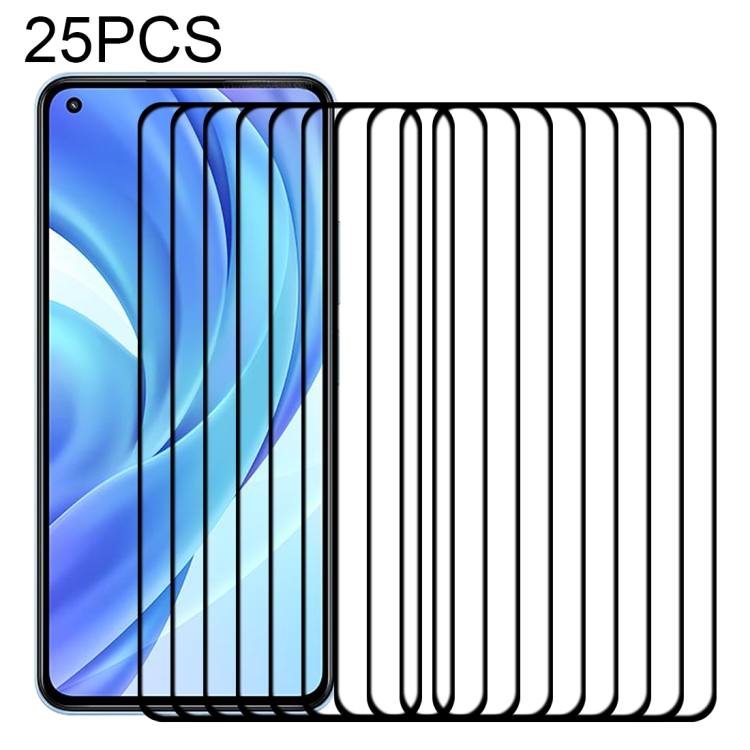 

For Xiaomi Mi 11 Lite 25 PCS Full Glue Full Screen Tempered Glass Film