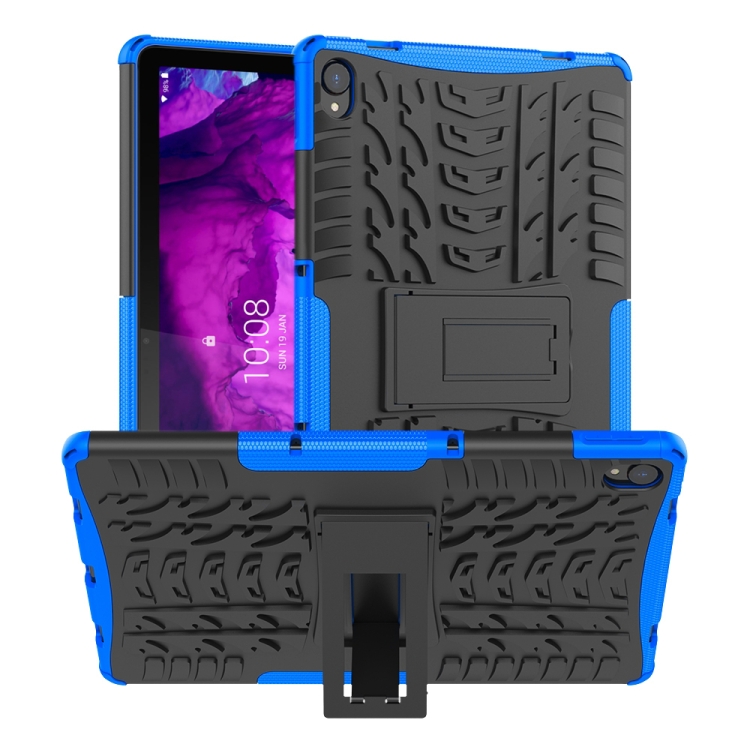 

For Lenovo Tab P11 Tire Texture Shockproof TPU+PC Protective Case with Holder(Blue)