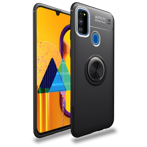 

For Galaxy M30s Lenuo Shockproof TPU Case with Invisible Holder(Black)