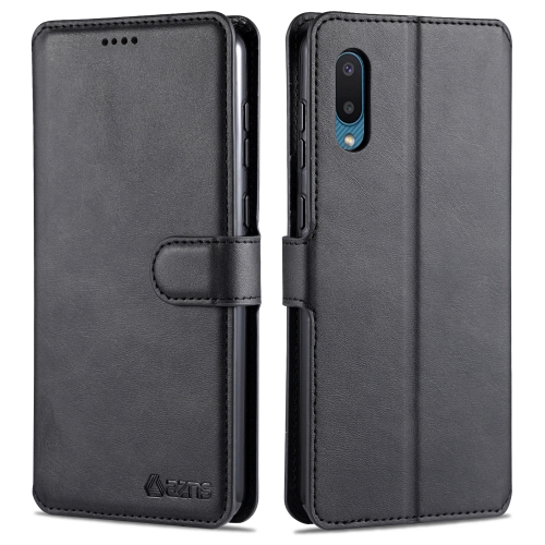 

For Samsung Galaxy A02 AZNS Calf Texture Horizontal Flip Leather Case with Holder & Card Slots & Wallet & Photo Frame(Black)