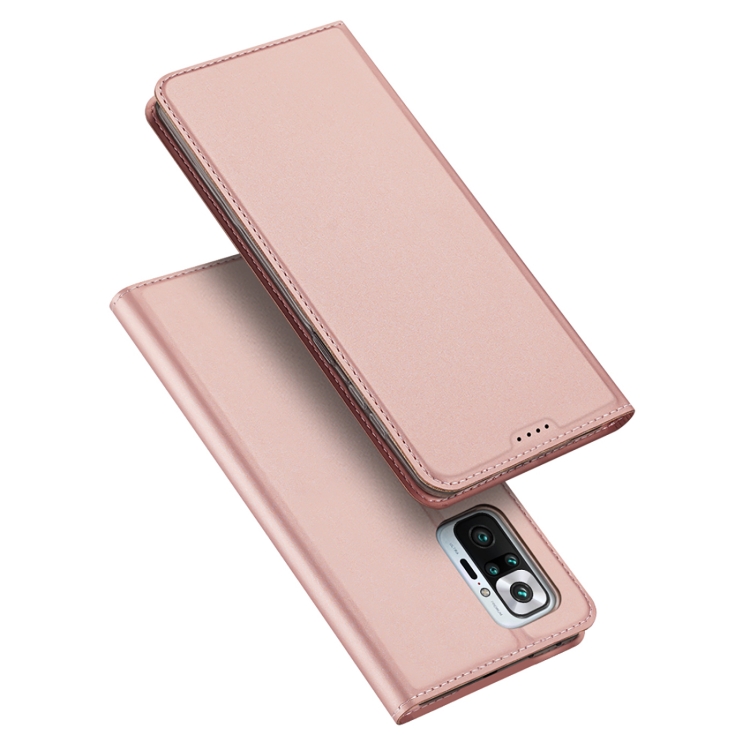 

For Xiaomi Redmi Note 10 Pro DUX DUCIS Skin Pro Series Horizontal Flip PU + TPU Leather Case with Holder & Card Slots(Rose Gold)