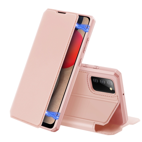 

For Samsung Galaxy A02s 166.5mm DUX DUCIS Skin X Series PU + TPU Horizontal Flip Leather Case with Holder & Card Slots(Pink)