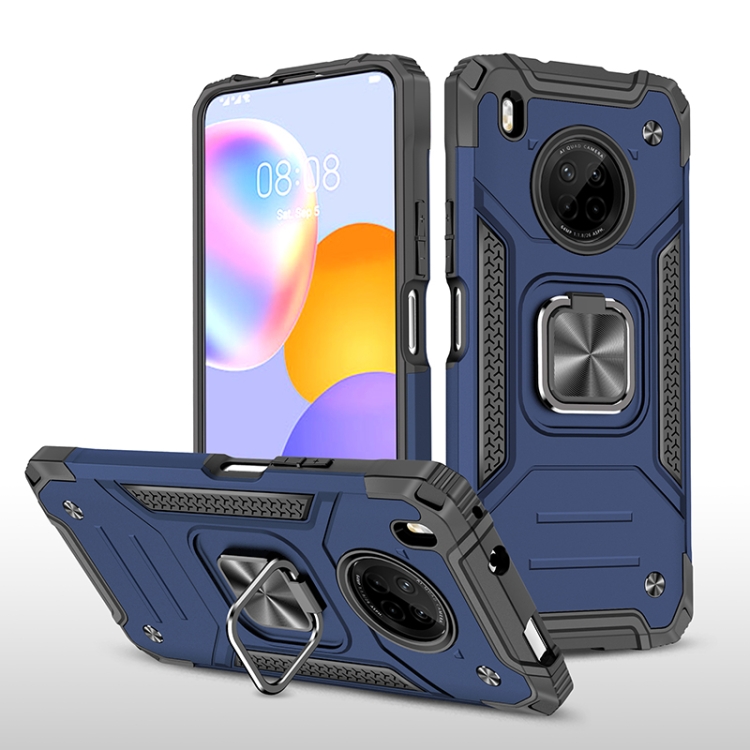 

For Huawei Y9a Magnetic Armor Shockproof TPU + PC Case with Metal Ring Holder(Blue)