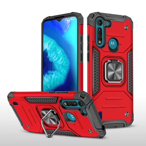 

For Motorola Moto G8 Power Lite Magnetic Armor Shockproof TPU + PC Case with Metal Ring Holder(Red)