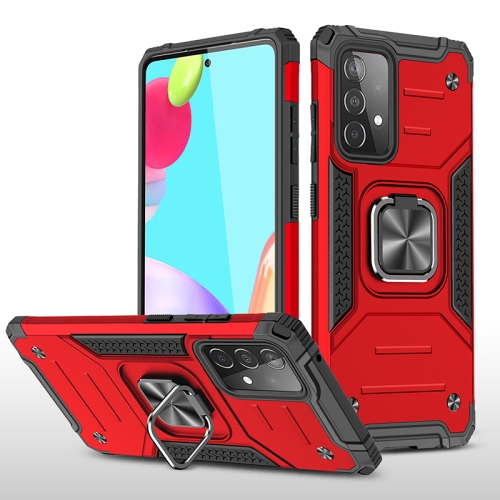 

For Samsung Galaxy A52 5G / 4G Magnetic Armor Shockproof TPU + PC Case with Metal Ring Holder(Red)