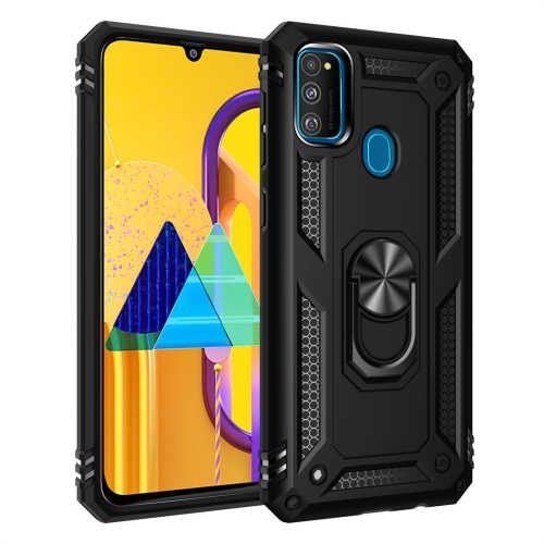 

For Galaxy M30s Armor Shockproof TPU + PC Protective Case with 360 Degree Rotation Holder(Black)