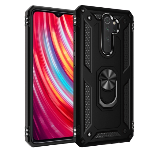 

For Xiaomi Redmi Note 8 Pro Armor Shockproof TPU + PC Protective Case with 360 Degree Rotation Holder(Black)