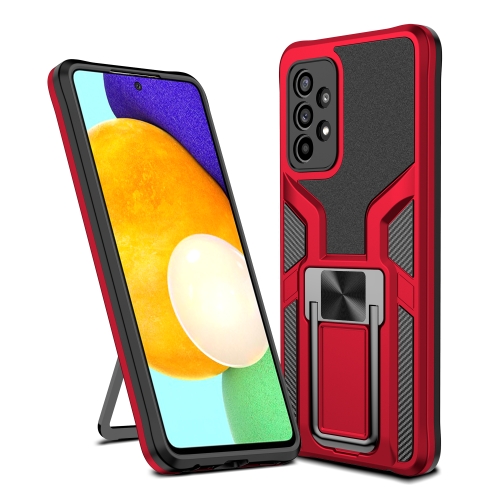 

For Samsung Galaxy A52 4G / 5G Armor 2 in 1 PC + TPU Magnetic Shockproof Case with Foldable Holder(Red)