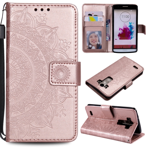 

For LG G4 Totem Flower Embossed Horizontal Flip TPU + PU Leather Case with Holder & Card Slots & Wallet(Rose Gold)