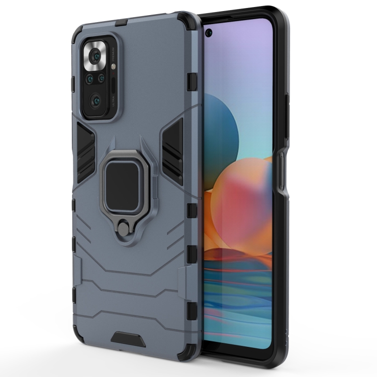 

For Xiaomi Redmi Note 10 Pro PC + TPU Shockproof Protective Case with Magnetic Ring Holder(Navy Blue)
