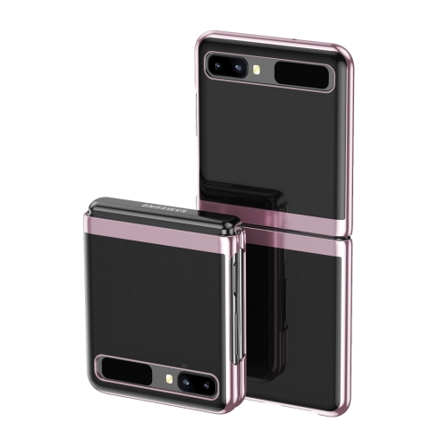 For Samsung Galaxy Z Flip 5g 4g Ultra Thin Electroplated Transparent Folding Case Rose Gold