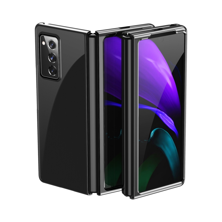 

For Samsung Galaxy Z Fold2 5G Ultra-thin Electroplated Transparent Folding Case(Black)
