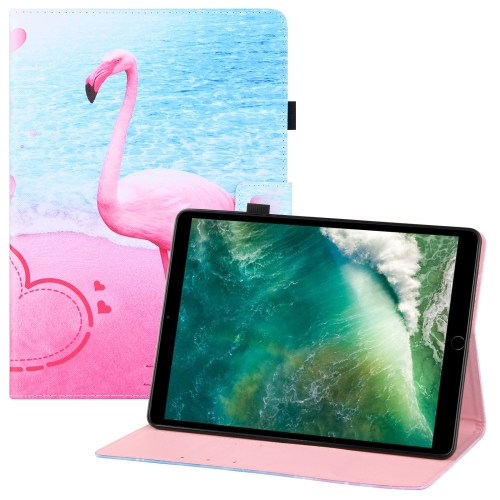 

Colored Drawing Horizontal Flip PU Leather Case with Holder & Card Slots & Wallet & Sleep / Wake-up Function For iPad Pro 10.5(2017) / Air 10.5(2019) / 10.2(2019) / 10.2(2020)(Flamingo)