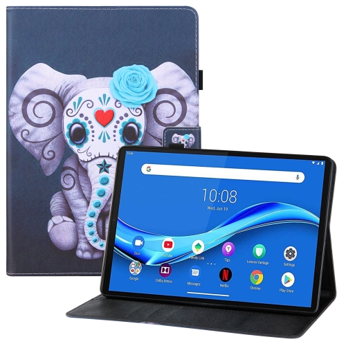 

For Lenovo Tab M10 FHD Plus TB-X606F Colored Drawing Horizontal Flip PU Leather Case with Holder & Card Slots & Wallet(Mask Elephant)