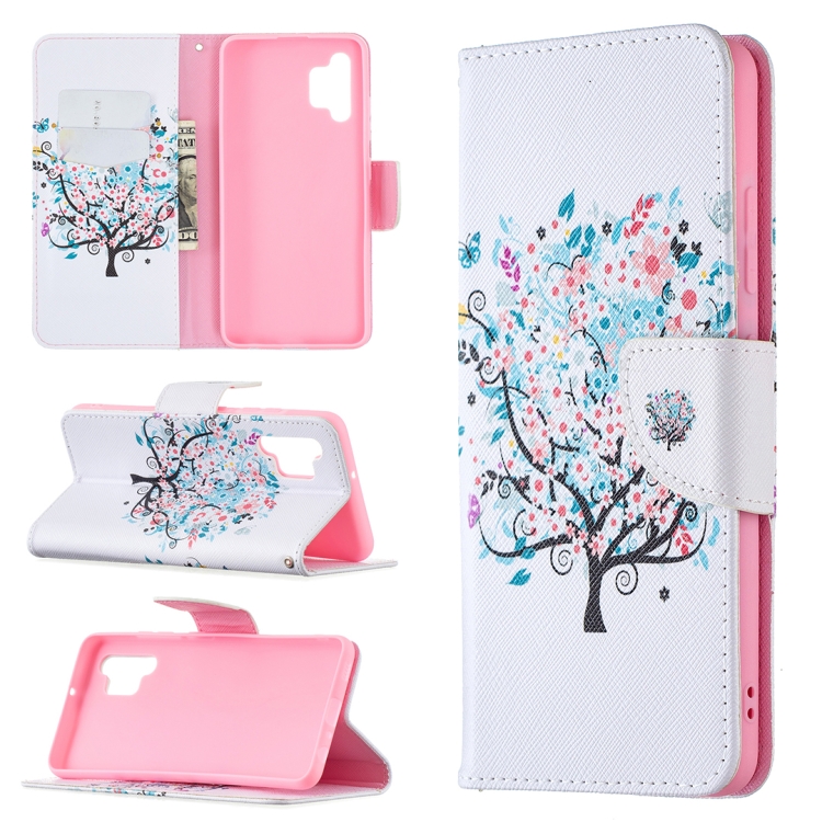 

For Samsung Galaxy A32 4G Colored Drawing Pattern Horizontal Flip Leather Case with Holder & Card Slots & Wallet(Little Tree)