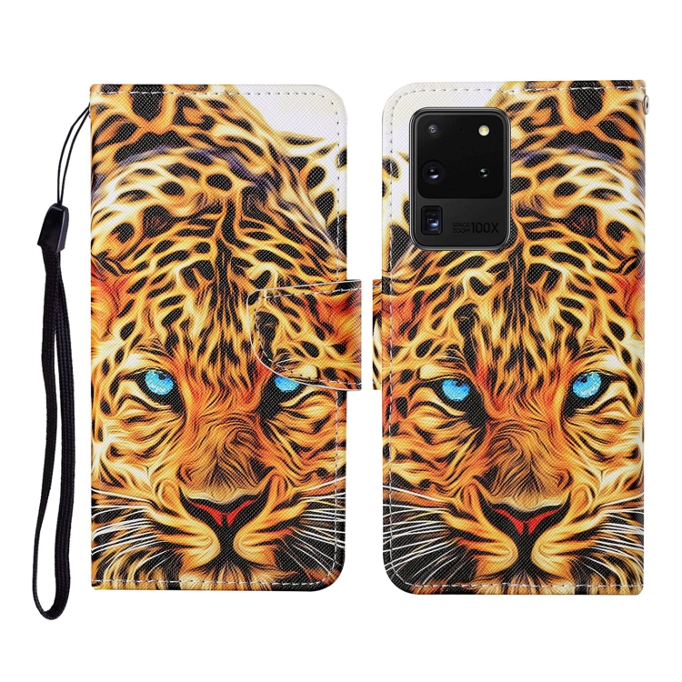 

For Samsung Galaxy S20 Ultra Colored Drawing Pattern Horizontal Flip Leather Case with Holder & Card Slots & Wallet & Lanyard(Yellow Leopard)