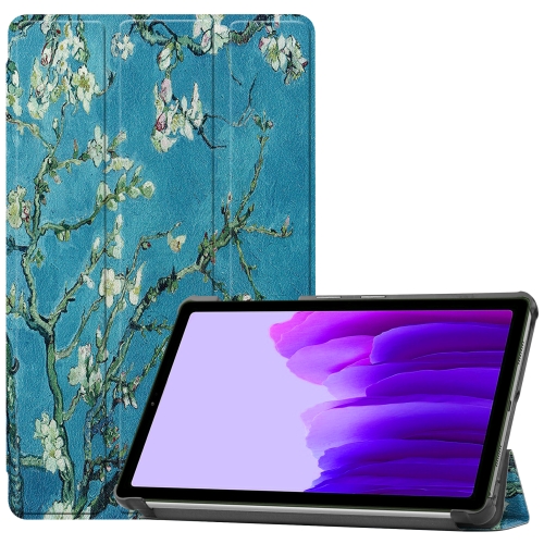 

For Samsung Galaxy Tab A7 Lite T225 Colored Drawing Pattern Horizontal Flip Leather Case with Three-folding Holder & Sleep / Wake-up Function(Apricot Blossom)