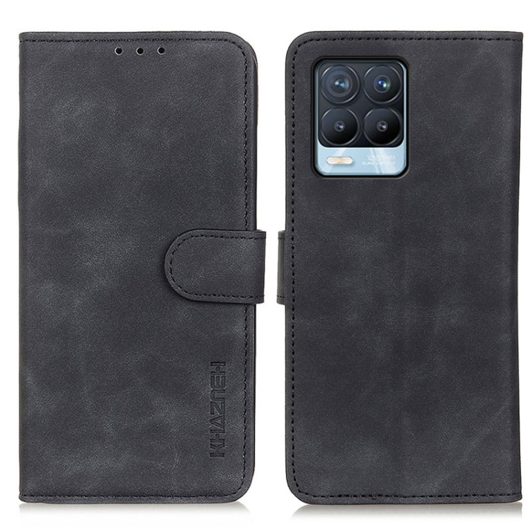 

For OPPO Realme 8 / 8 Pro KHAZNEH Retro Texture PU + TPU Horizontal Flip Leather Case with Holder & Card Slots & Wallet(Black)
