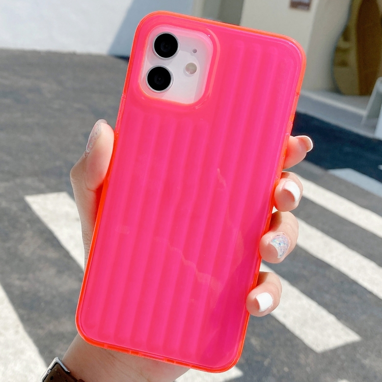 SUNSKY - Maleta fluorescente TPU TPU Funda protectora para iPhone 11  (Fluorescente Rose Rojo)