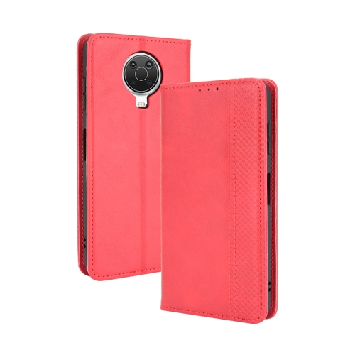 

For Nokia G20 / G10 Magnetic Buckle Retro Crazy Horse Texture Horizontal Flip Leather Case with Holder & Card Slots & Photo Frame(Red)