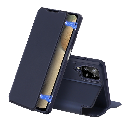 

For Samsung Galaxy A12 DUX DUCIS Skin X Series PU + TPU Horizontal Flip Leather Case with Holder & Card Slots(Blue)