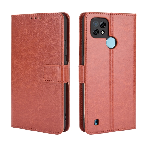 

For OPPO Realme C21 Retro Crazy Horse Texture Horizontal Flip Leather Case with Holder & Card Slots & Lanyard(Brown)