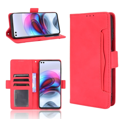 

For Motorola Edge S / Moto G100 Skin Feel Calf Pattern Horizontal Flip Leather Case with Holder & Card Slots & Photo Frame(Red)