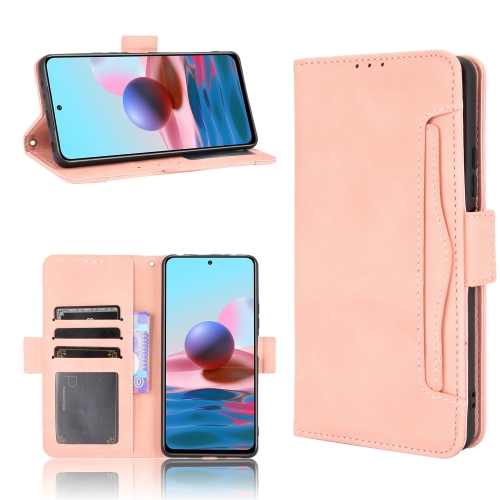 

For Xiaomi Redmi Note 10 Pro / Note 10 Pro Max Skin Feel Calf Pattern Horizontal Flip Leather Case with Holder & Card Slots & Photo Frame(Pink)