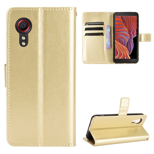 

For Samsung Galaxy Xcover 5 Retro Crazy Horse Texture Horizontal Flip Leather Case with Holder & Card Slots & Photo Frame(Gold)