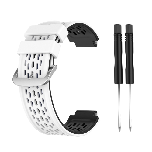 For Garmin Approach S2 / S4 Two-color Silicone Watch Band(White Black)