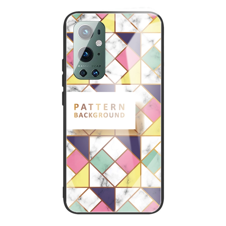 

For Samsung Galaxy A32 4G Marble Tempered Glass Back Cover TPU Border Case(HCBL-20)