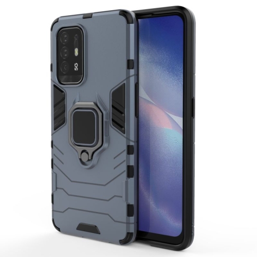 

For OPPO Reno5 Z 5G Shockproof PC + TPU Protective Case with Magnetic Ring Holde(Navy Blue)