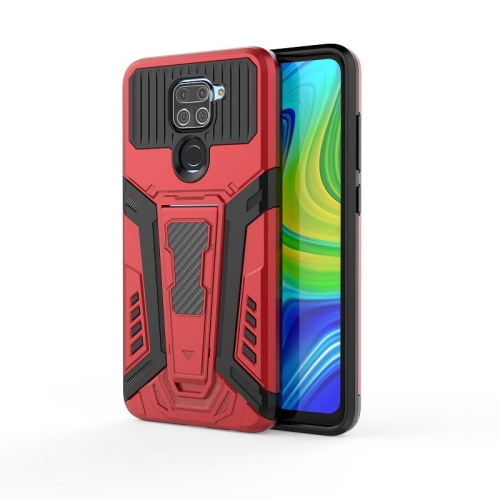 

For Xiaomi Redmi Note 9 War Chariot Series Armor All-inclusive Shockproof PC + TPU Protective Case with Invisible Holder(Red)