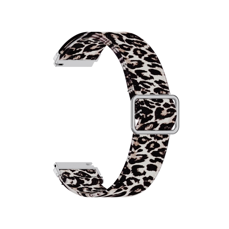 

20mm For Samsung Galaxy Watch Active2 / Active Adjustable Elastic Printing Replacement Watchband(Leopard)