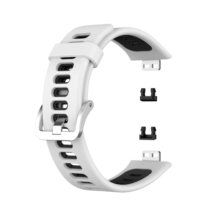 

For Huawei Watch Fit Two-color Silicone Watch Band(White+Black)