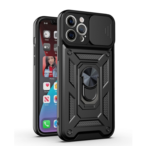 

For iPhone 11 Sliding Camera Cover Design TPU+PC Protective Case (Black)