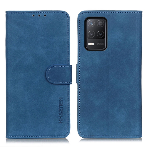 

For Realme 9 5G / Realme 8 5G / Realme V13 5G KHAZNEH Retro Texture PU + TPU Horizontal Flip Leather Case(Blue)