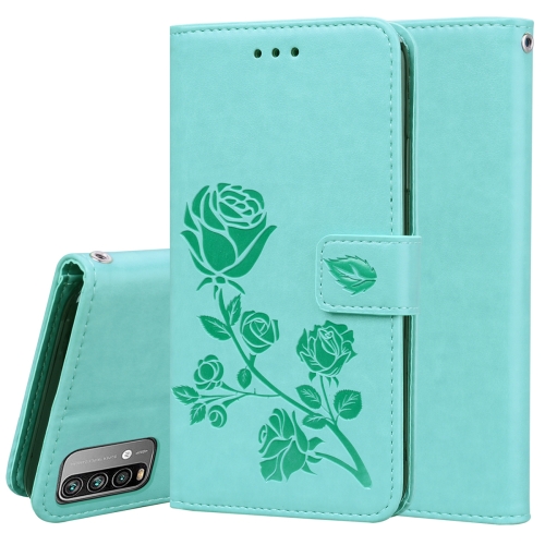 

For Xiaomi Redmi 9T Rose Embossed Horizontal Flip PU Leather Case with Holder & Card Slots & Wallet(Green)