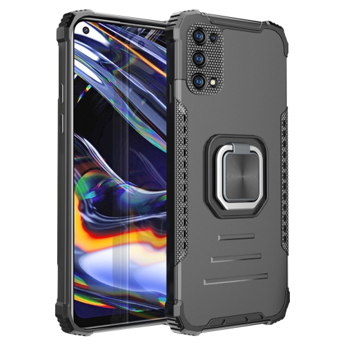 

For OPPO Realme 7 Pro Fierce Warrior Series Armor All-inclusive Shockproof Aluminum Alloy + TPU Protective Case with Ring Holder(Black)